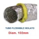 Tubo Flessibile diam. 102 in Alluminio a Doppia Parete Coibentato 10 mt 