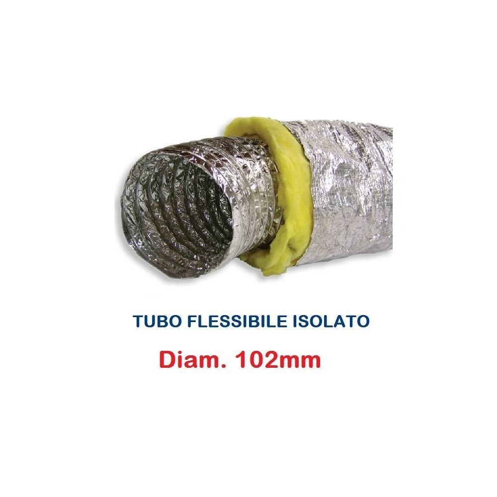 Tubo Flessibile diam. 102 in Alluminio a Doppia Parete Coibentato 10 mt 