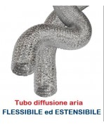Tubo Flessibile diam.180 in Alluminio Semplice Estensibile 10 mt. per Condizionamento