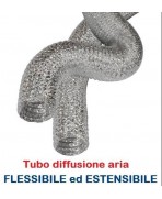 Tubo Flessibile diam.254 in Alluminio Semplice Estensibile 10 mt. per Condizionamento